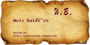 Wolz Balázs névjegykártya